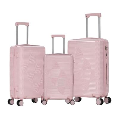 3pcs High Quality Travel Trolley 4 Wheels ABS+PC Luggage Trolley Suitcases Sets for Long-distance Travel