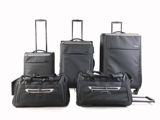 Good price 5 Pcs Custom Wholesale Travel Soft Suitcase High Quality Trolley Bag Fabric Luggage for Business online