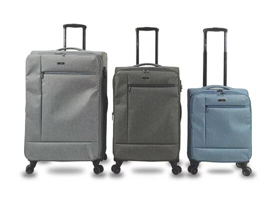 Good price 3Pcs Custom Wholesale Travel Soft Suitcase High Quality Trolley Bag Fabric Luggage for Business online