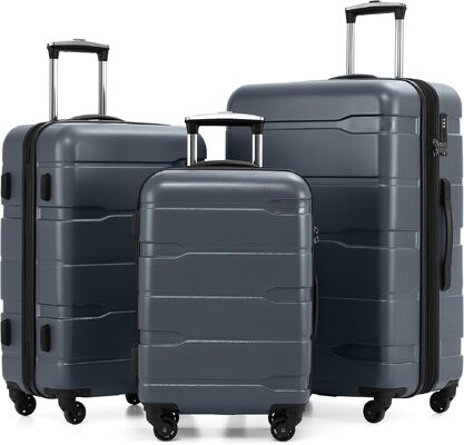 Good price 3pcs High Quality Travel Trolley 4 Wheels PC Luggage Trolley Suitcases  Sets for Long-distance Travel online