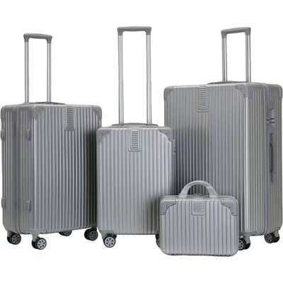 Good price Wholesale Products 14 Inch Make up Bag 4 Piece Trolley Travel Case 20inch Silver Stripe Carry-On Luggage online